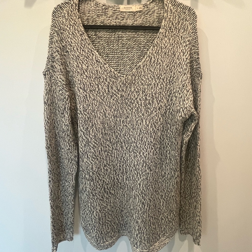 Womens Boutique Black & White Marled Sweater - SM
